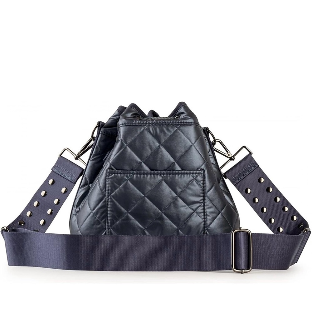 HAUTE SHORE Blue Quilted Crossbody Bag with Adjustable Strap